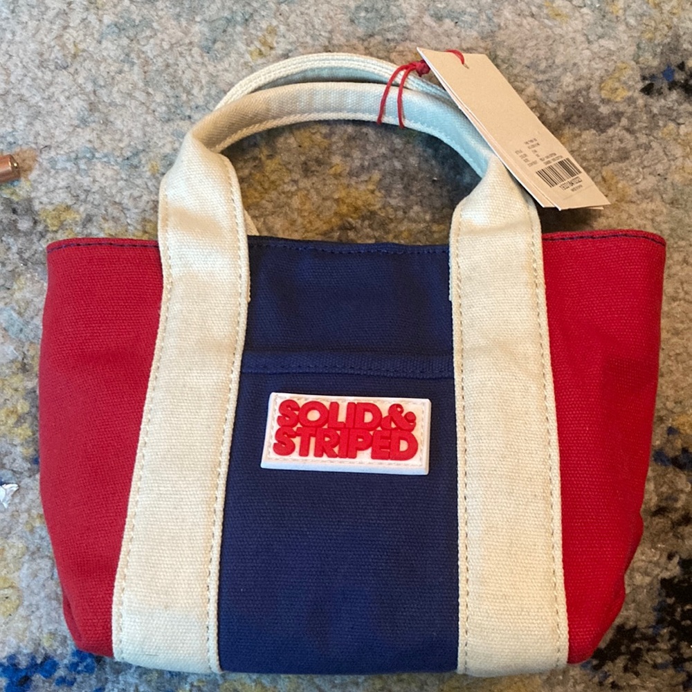 New with tag solid and striped xs Thea bag in red white and blue